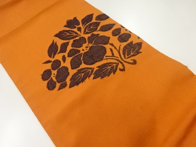 JAPANESE NAGOYA OBI / WOVEN FLORAL PLANTS